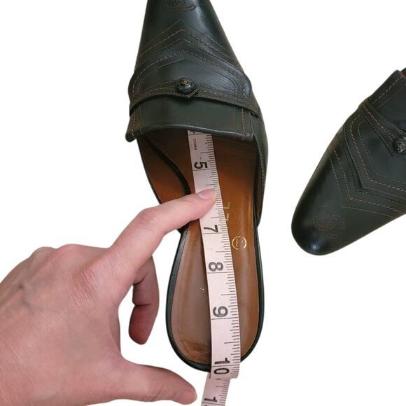 Chanel Vintage Black Leather CC Logo Kitten Heel Slip-On Mules 36.5 6 Heels - Picture 13 of 15